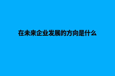 在未来企业建设网站该怎样做(在未来企业发展的方向是什么)