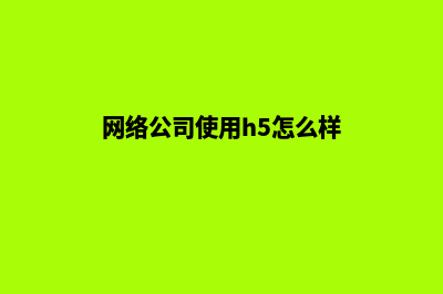 网络公司使用H5技术制作网站的具体好处(网络公司使用h5怎么样)