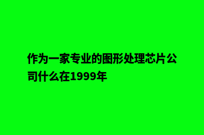 作为一家专业的网站开发公司应具备那些标准(作为一家专业的图形处理芯片公司什么在1999年)