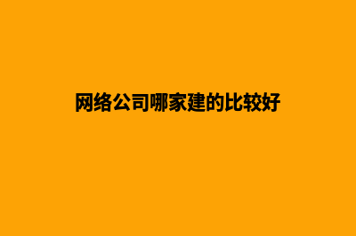 网络公司哪家建网站更专业(网络公司哪家建的比较好)