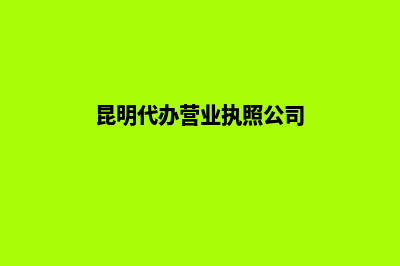 昆明代办营业执照多少钱(昆明代办营业执照公司)