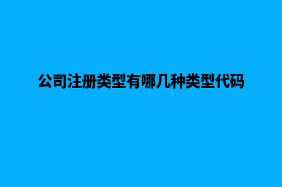 公司注册类型有哪几种类型(公司注册类型有哪几种类型代码)