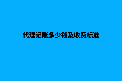 代理记账多少钱一个月(代理记账多少钱及收费标准)