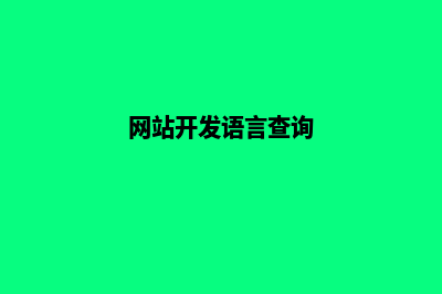 一般网站开发语言都有哪些(网站开发语言查询)