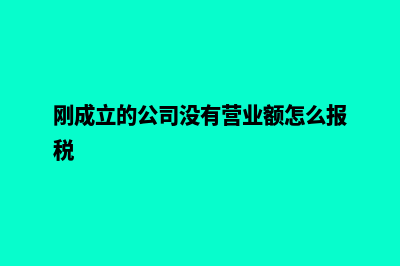 刚成立的公司没有业务,可以不用记账报税吗(刚成立的公司没有营业额怎么报税)
