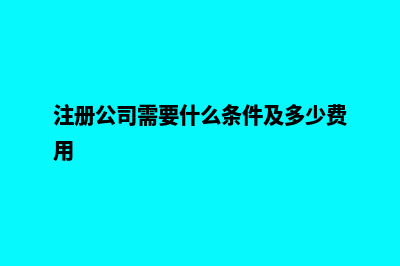注册公司需要什么资料详细解读(注册公司需要什么条件及多少费用)