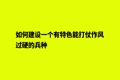 如何建设一个有吸引力的公司网站(如何建设一个有特色能打仗作风过硬的兵种)