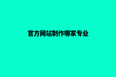 官方网站制作(官方网站制作哪家专业)