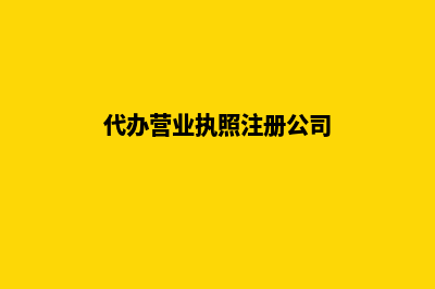 代办理公司营业执照(代办营业执照注册公司)