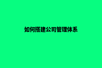 企业如何搭建官方网站(如何搭建公司管理体系)