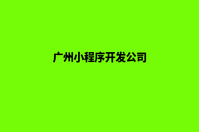 小程序开发公司(广州小程序开发公司)