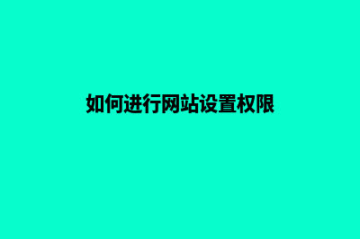 如何进行网站设计(如何进行网站设置权限)