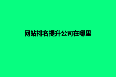 提高网站排名怎么做(网站排名提升公司在哪里)