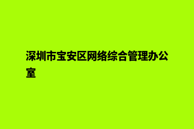 宝安网站建设(深圳市宝安区网络综合管理办公室)