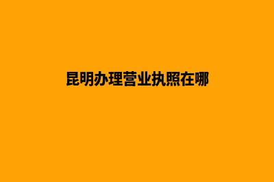 昆明办理营业执照费用(昆明办理营业执照在哪)