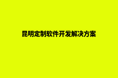 昆明定制网站制作(昆明定制软件开发解决方案)
