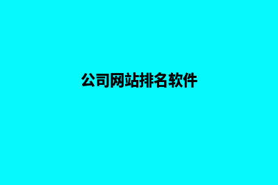公司网站排名优化(公司网站排名软件)
