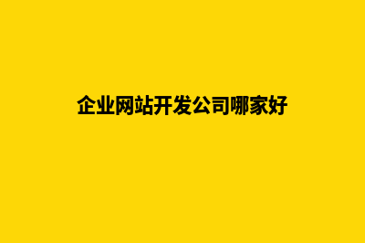 企业网站开发(企业网站开发公司哪家好)