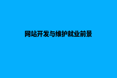 网站开发与维护(网站开发与维护就业前景)