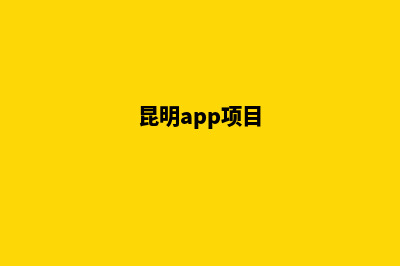 昆明app开发教程(昆明app项目)
