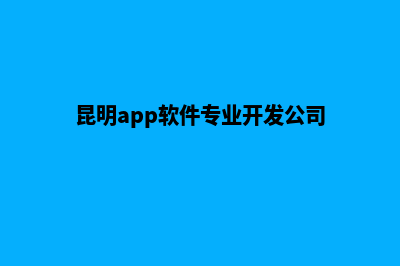 昆明app开发流程(昆明app软件专业开发公司)