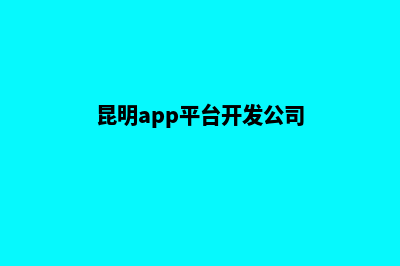 昆明app平台开发(昆明app平台开发公司)