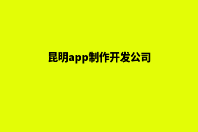 昆明app制作开发(昆明app制作开发公司)