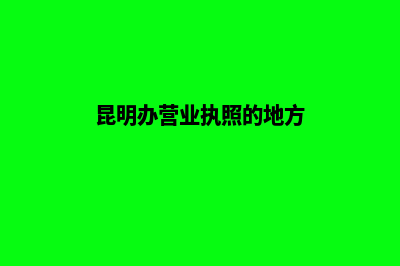昆明办营业执照怎么办理(昆明办营业执照的地方)