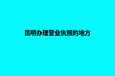 昆明办理营业执照条件(昆明办理营业执照的地方)