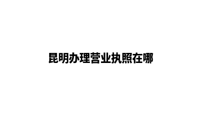昆明办理营业执照需要多少钱(昆明办理营业执照在哪)