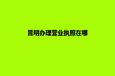 昆明办理营业执照要多久(昆明办理营业执照在哪)