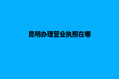 昆明办理营业执照要多少钱(昆明办理营业执照在哪)