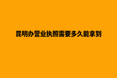 昆明办营业执照流程(昆明办营业执照需要多久能拿到)