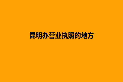 昆明办营业执照需要(昆明办营业执照的地方)
