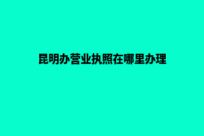 昆明办营业执照要什么材料(昆明办营业执照在哪里办理)