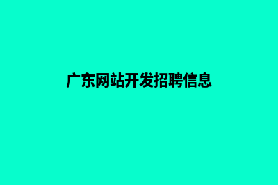 广东网站开发(广东网站开发招聘信息)
