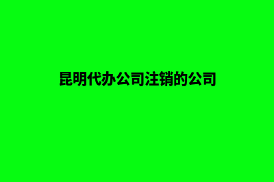 昆明代办公司注册营业执照(昆明代办公司注销的公司)