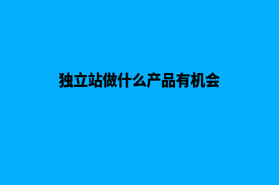 独立站做什么产品(独立站做什么产品有机会)