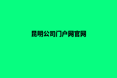 昆明公司门户网站制作(昆明公司门户网官网)