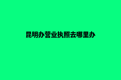 昆明办理工商(昆明办营业执照去哪里办)