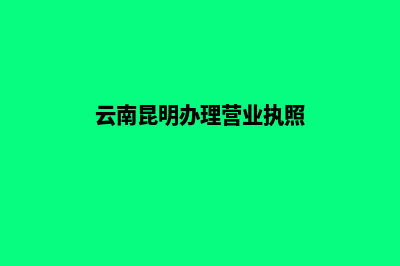昆明办理工商执照(云南昆明办理营业执照)