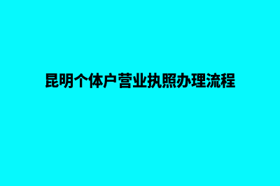 昆明个体户营业执照注册(昆明个体户营业执照办理流程)