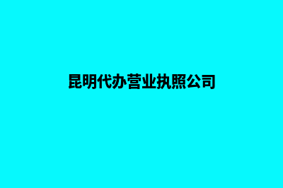 昆明代办注册营业执照(昆明代办营业执照公司)