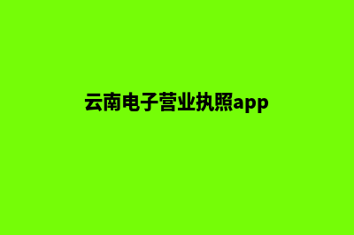 昆明电子营业执照办理(云南电子营业执照app)