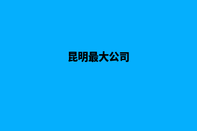 昆明多少家公司注册(昆明最大公司)