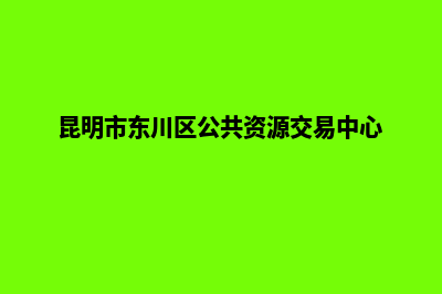 昆明东川注册公司(昆明市东川区公共资源交易中心)
