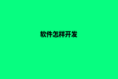 如何开发软件平台(软件怎样开发)