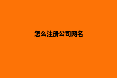 怎么注册公司网页(怎么注册公司网名)