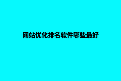 网站排名优化软件(网站优化排名软件哪些最好)