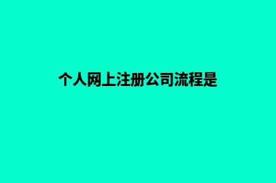 个人网上注册公司流程图(个人网上注册公司流程是)